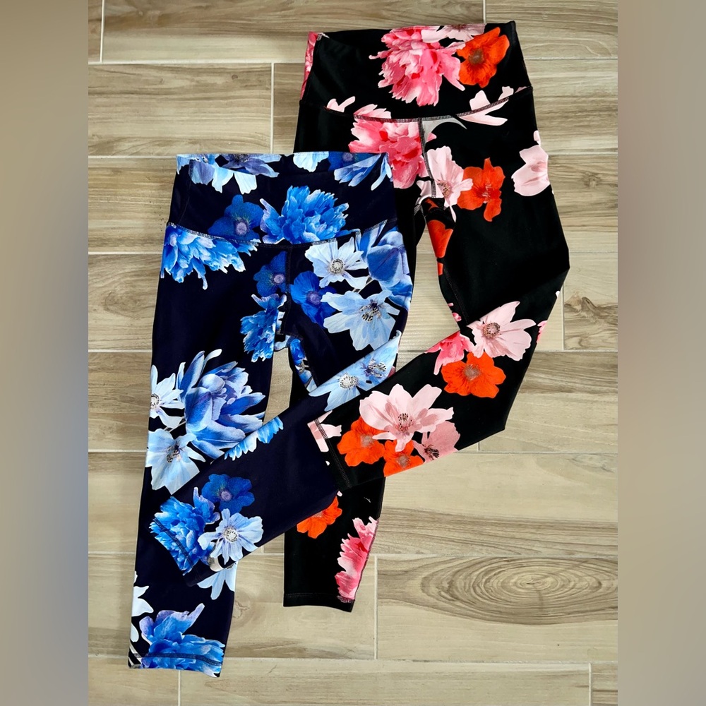 Old Navy ACTIVE/ELEVATE GO-DRY Floral Leggings (Set of 2)